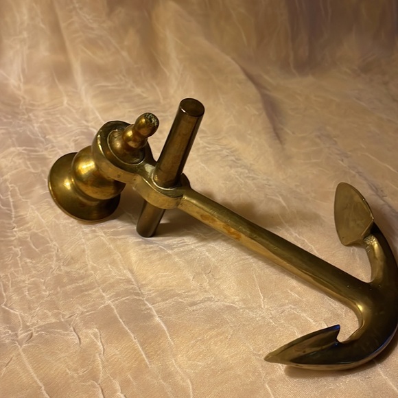 Brass Nautical Anchor Candle Holders- set of 2, vintage - Picture 5 of 12